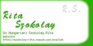 rita szokolay business card